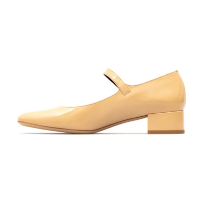 (W) By Far High Heels 'Nude Shine'