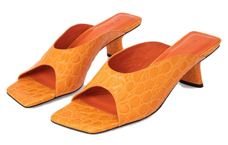 (W) By Far Huston 'Orange Leather Open-Toe Slide' 圖 3