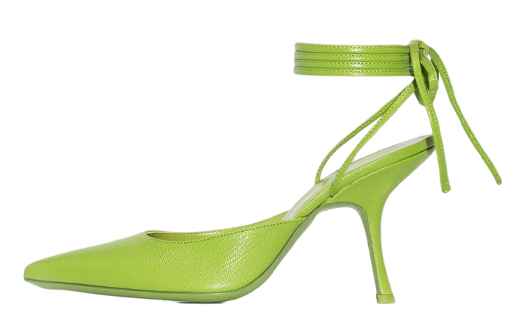 (W) By Far Jen High Heel 'Green Leather'