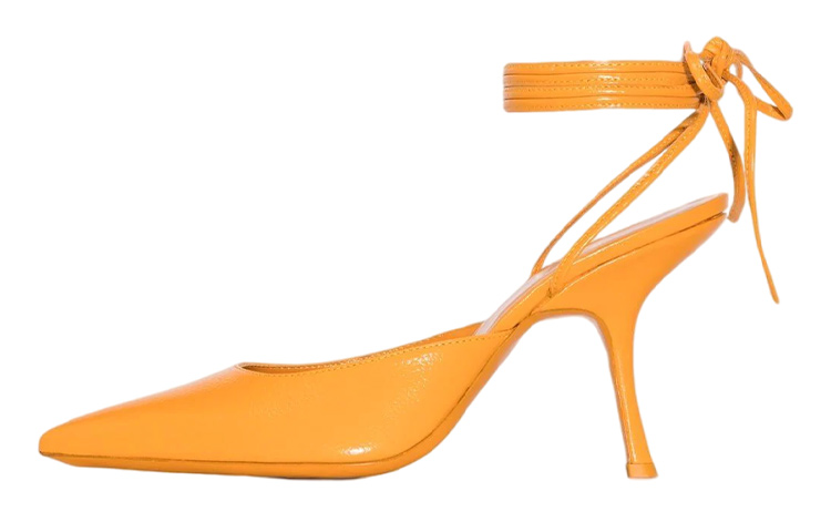 (W) By Far Jen High Heels 'Orange Leather'