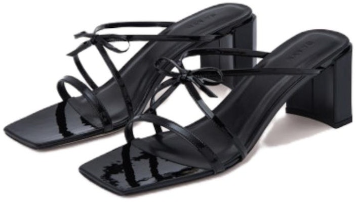 (W) By Far June Kulit 'Slip-On Hujung Petak Hitam' 23SSJUNSBLP Order (W) By Far June Kulit 'Slip-On Hujung Petak Hitam' 23SSJUNSBLP
