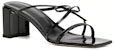 (W) By Far June Kulit 'Slip-On Hujung Petak Hitam' 23SSJUNSBLP