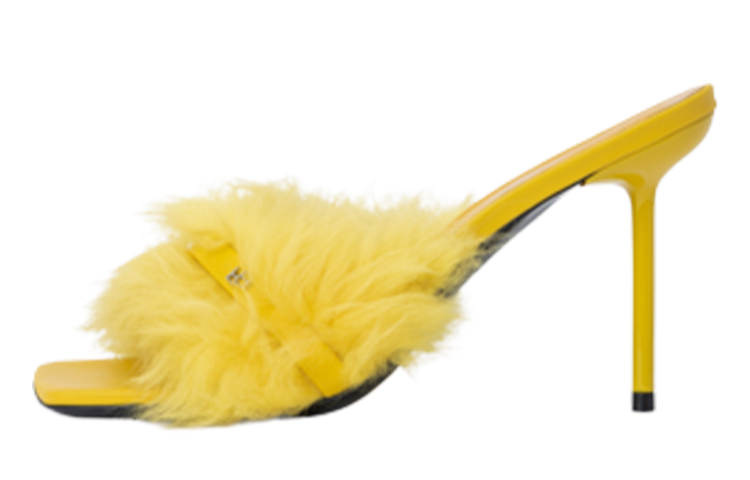 (Women) By Far Kenny Leather Square-Toe Slip-On 'Yellow' 23CRKENMDUKTOS