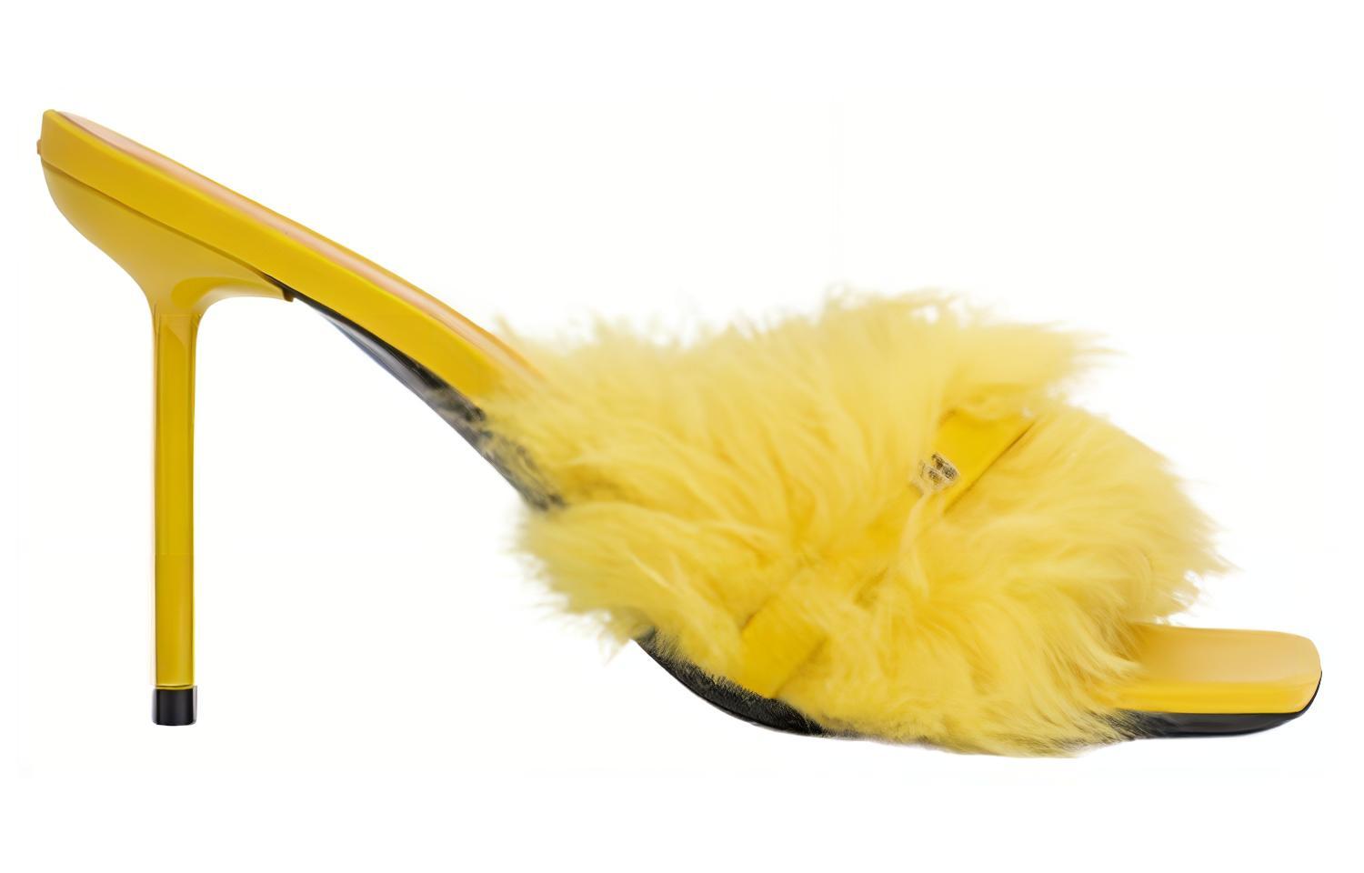 Order (Women) By Far Kenny Leather Square-Toe Slip-On 'Yellow' 23CRKENMDUKTOS