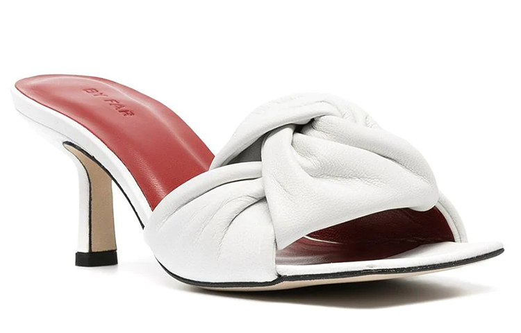 (W) By Far Knot Detail Leather Mules 'White Casual' 圖 3