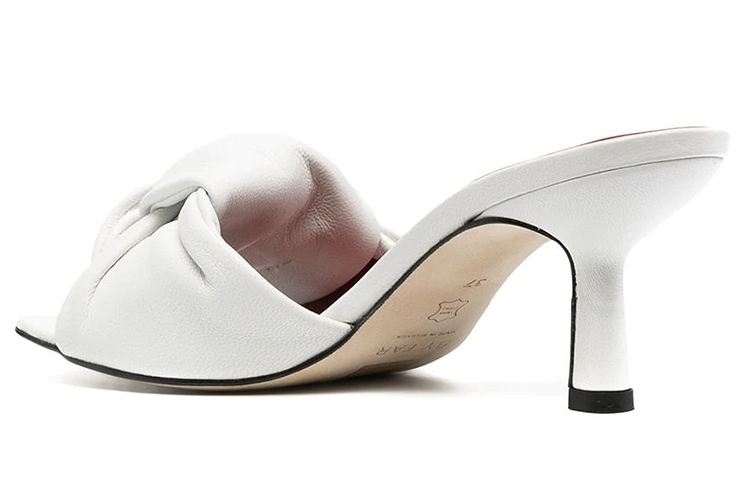 (W) By Far Knot Detail Leather Mules 'White Casual' 圖 5