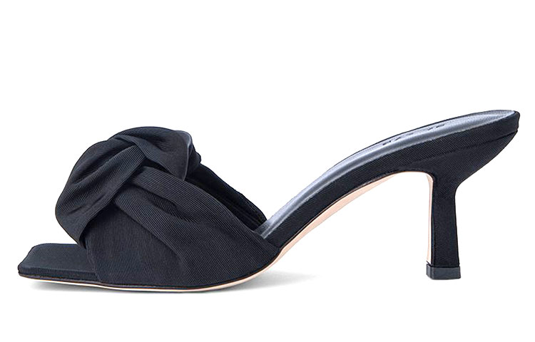 (Women) By Far Lana Black 'Satin Pointed-Toe Stiletto' 32221378871342