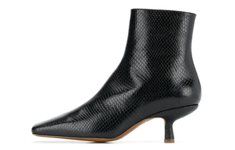 (Women) By Far Lange Ankle Boots 'Black Snake Print' 20PFLNGBBLR-BLACK