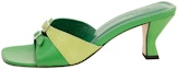 Buy (W) By Far Sandal Tumit Blok Kulit Hijau dengan Rekaan Terbuka Stylish 21SSNOMEMGLS
