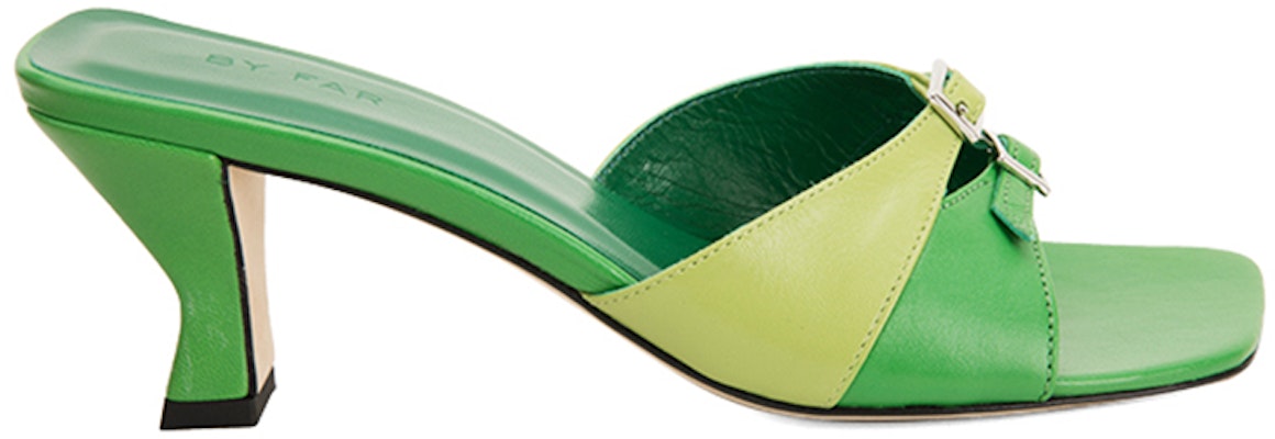(Women) By Far Leather 'Fashion Chunky Block Heel Open Toe Sandal - Green' 21SSNOMEMGLS Order (Women) By Far Leather 'Fashion Chunky Block Heel Open Toe Sandal - Green' 21SSNOMEMGLS