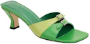 Lookbook (Women) By Far Leather 'Fashion Chunky Block Heel Open Toe Sandal - Green' 21SSNOMEMGLS