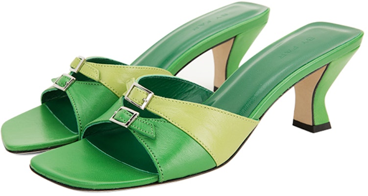 (Women) By Far Leather 'Fashion Chunky Block Heel Open Toe Sandal - Green' 21SSNOMEMGLS Shop (Women) By Far Leather 'Fashion Chunky Block Heel Open Toe Sandal - Green' 21SSNOMEMGLS