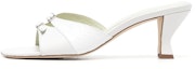 Buy (Women) By Far Leather Block-Heel Open-Toe Sandal 'White' 21SSNOMWHCRE