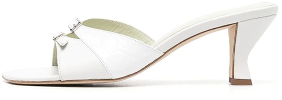 (Women) By Far Leather Block-Heel Open-Toe Sandal 'White' 21SSNOMWHCRE (Women) By Far Leather Block-Heel Open-Toe Sandal 'White' 21SSNOMWHCRE