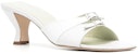 (Women) By Far Leather Block-Heel Open-Toe Sandal 'White' 21SSNOMWHCRE