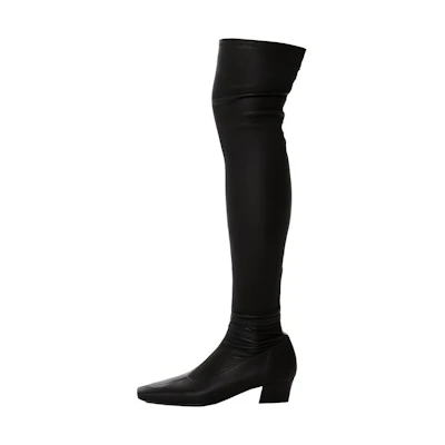 (W) By Far Leather Boots 'Black Over-the-Knee Fashion Casual'
