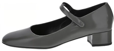 (Women) By Far Leather Buckle 'Grey Chunky Mid-Heel' 22PFGINCEMW (Women) By Far Leather Buckle 'Grey Chunky Mid-Heel' 22PFGINCEMW