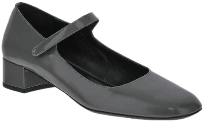 (Women) By Far Leather Buckle 'Grey Chunky Mid-Heel' 22PFGINCEMW Order (Women) By Far Leather Buckle 'Grey Chunky Mid-Heel' 22PFGINCEMW