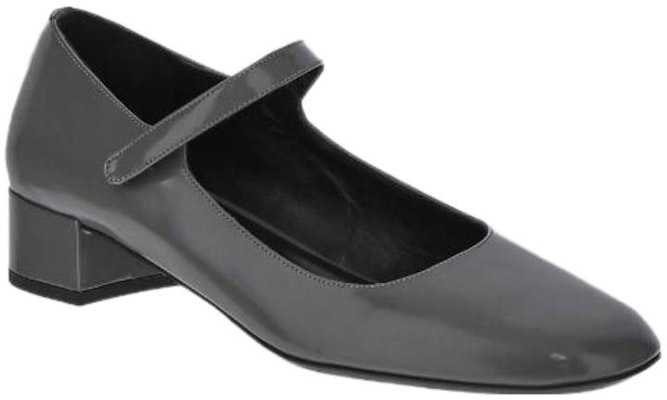 (Women) By Far Leather Buckle 'Grey Chunky Mid-Heel' 22PFGINCEMW Order (Women) By Far Leather Buckle 'Grey Chunky Mid-Heel' 22PFGINCEMW