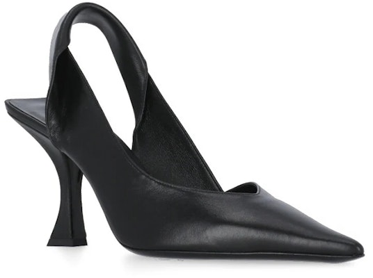 (W) By Far Tacones Altos de Cuero de Moda Chunky 9cm 'Negro' 23SSYAPBLNAPBL Order (W) By Far Tacones Altos de Cuero de Moda Chunky 9cm 'Negro' 23SSYAPBLNAPBL