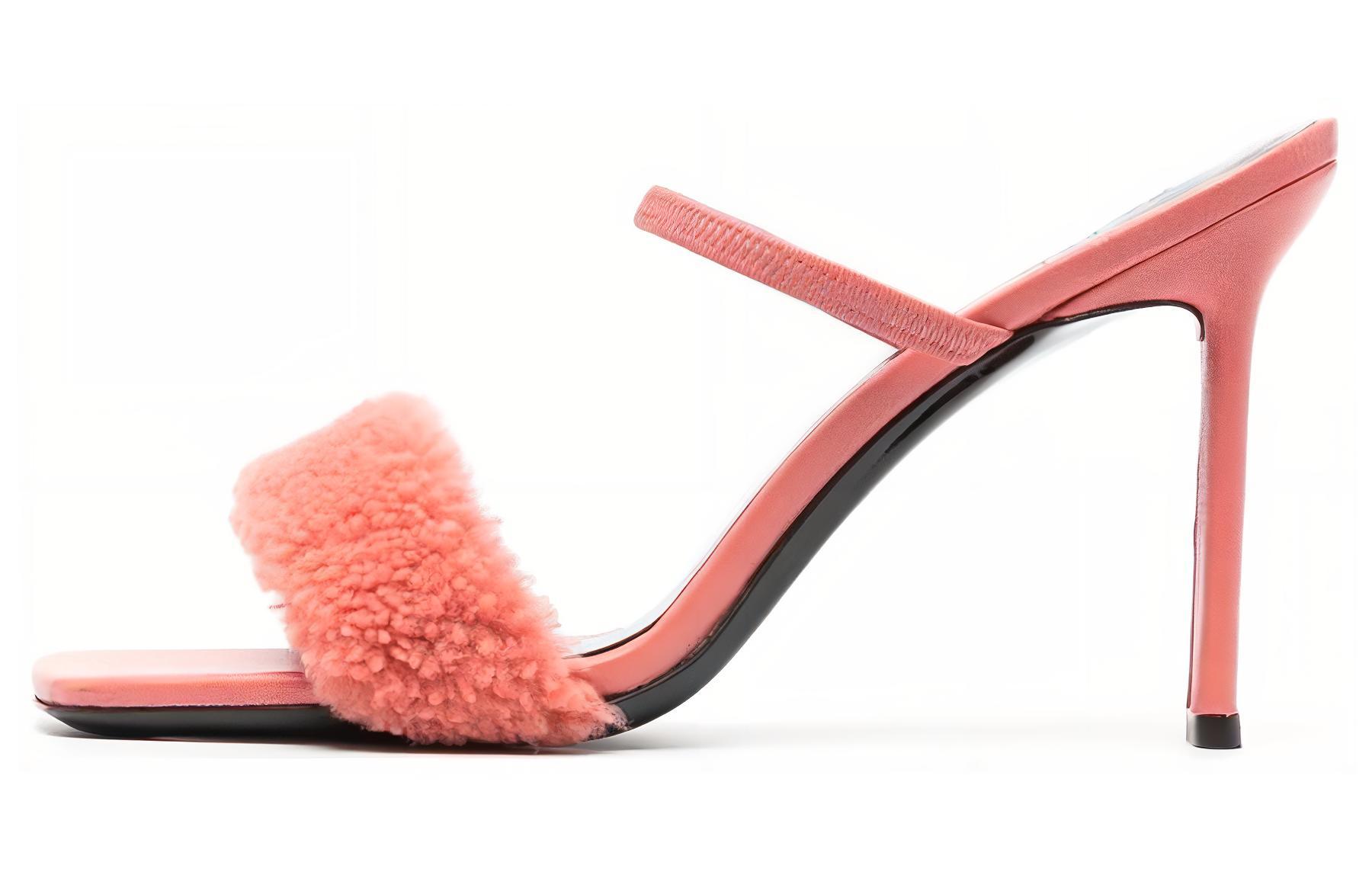 (Women) By Far Leather Fashion Slide 'Red' 22PFADSLMSHESLM