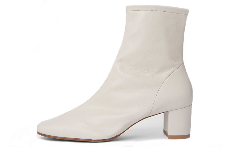 (Women) By Far Leather Fashion Slip-On Ankle Boots 'White' 1660305SWHTL