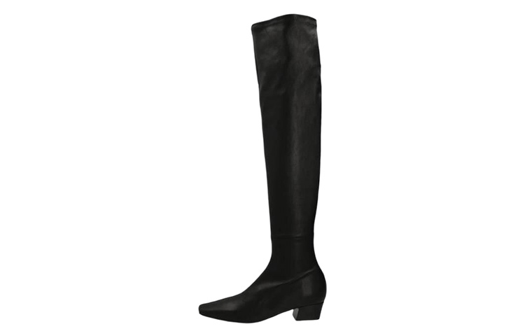 Buy (W) By Far Zapatillas Altas de Cuero Sin Cordones 'Negro Moda' 22FWCLTDLNSLBL
