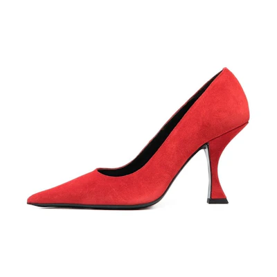 (W) By Far Leather Mules 'Red Stiletto'
