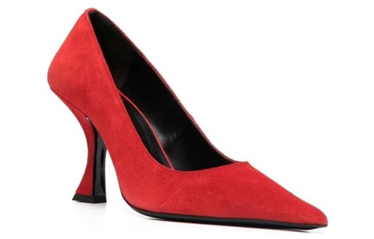 Order By Far 皮革 套穿 細跟 高跟鞋 女款 紅色