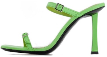 (Women) By Far Leather Open-Toe Slide 'Green 9cm Heel' 23CRFLKHFRGNAP (Women) By Far Leather Open-Toe Slide 'Green 9cm Heel' 23CRFLKHFRGNAP