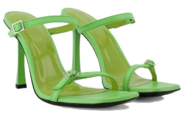(W) By Far Leather Open-Toe Slide 'Green 9cm Heel' 圖 2