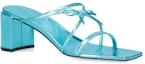 Lookbook (W) By Far Sandal Tumit Tebal Kulit Hujung Terbuka 'Biru' 23SSJUNSAQAAQ