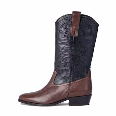 (W) By Far Leather Pointed Toe Slip-On Ankle Boots 'Brown'