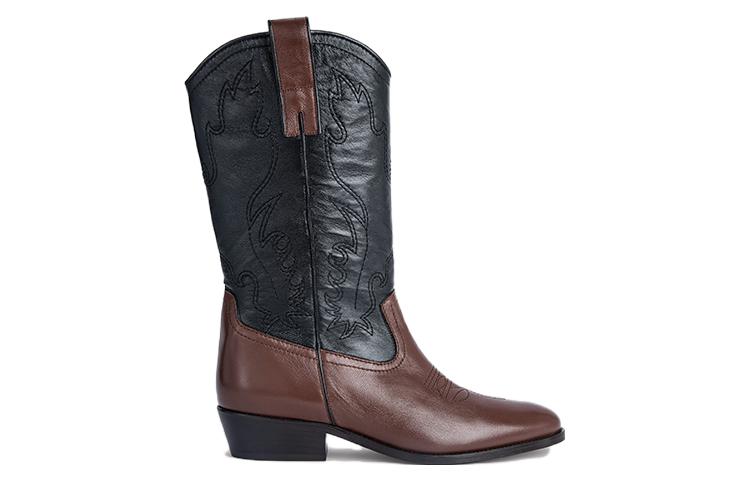 (W) By Far Leather Pointed Toe Slip-On Ankle Boots 'Brown' 圖 2