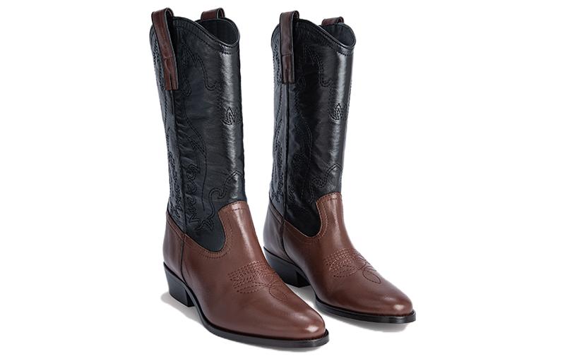 (W) By Far Leather Pointed Toe Slip-On Ankle Boots 'Brown' 圖 4