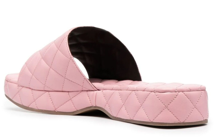 (W) By Far Leather Quilted Slip-On Sandals 'Light Pink' 圖 3