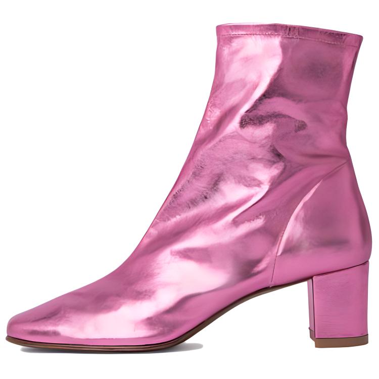 (Women) By Far Leather Round-Toe Slip-On Ankle Boots 'Pink' 23SSSOFBLPPA