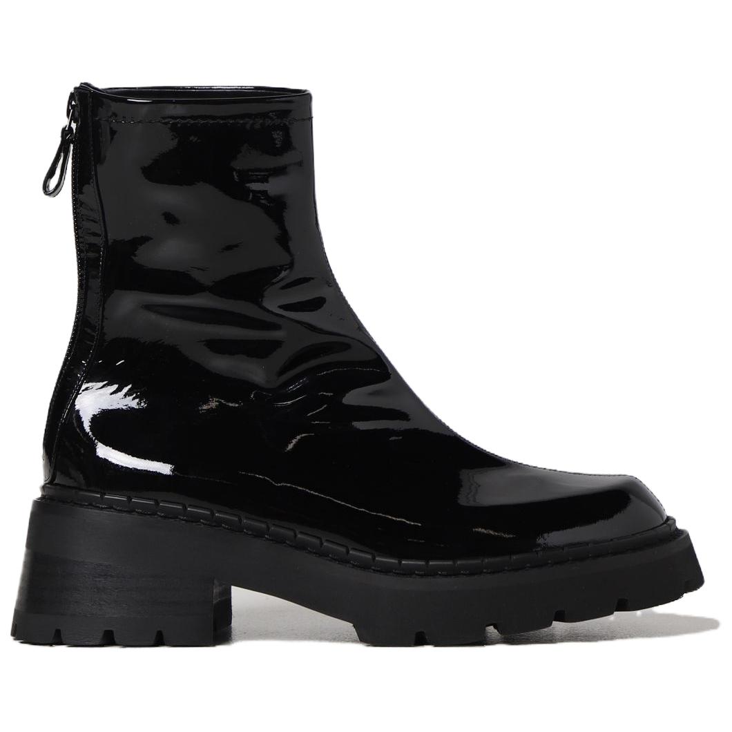 Order (W) バイファー レザーラウンドトゥ リンクブーツ (黒) 22FWALIQBLP