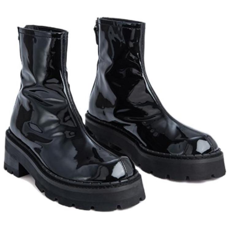 Lookbook (W) バイファー レザーラウンドトゥ リンクブーツ (黒) 22FWALIQBLP