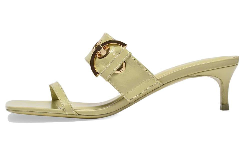 (Women) By Far Leather Slide Sandals 'Green Comfort' 22SSBTNOLVGLS