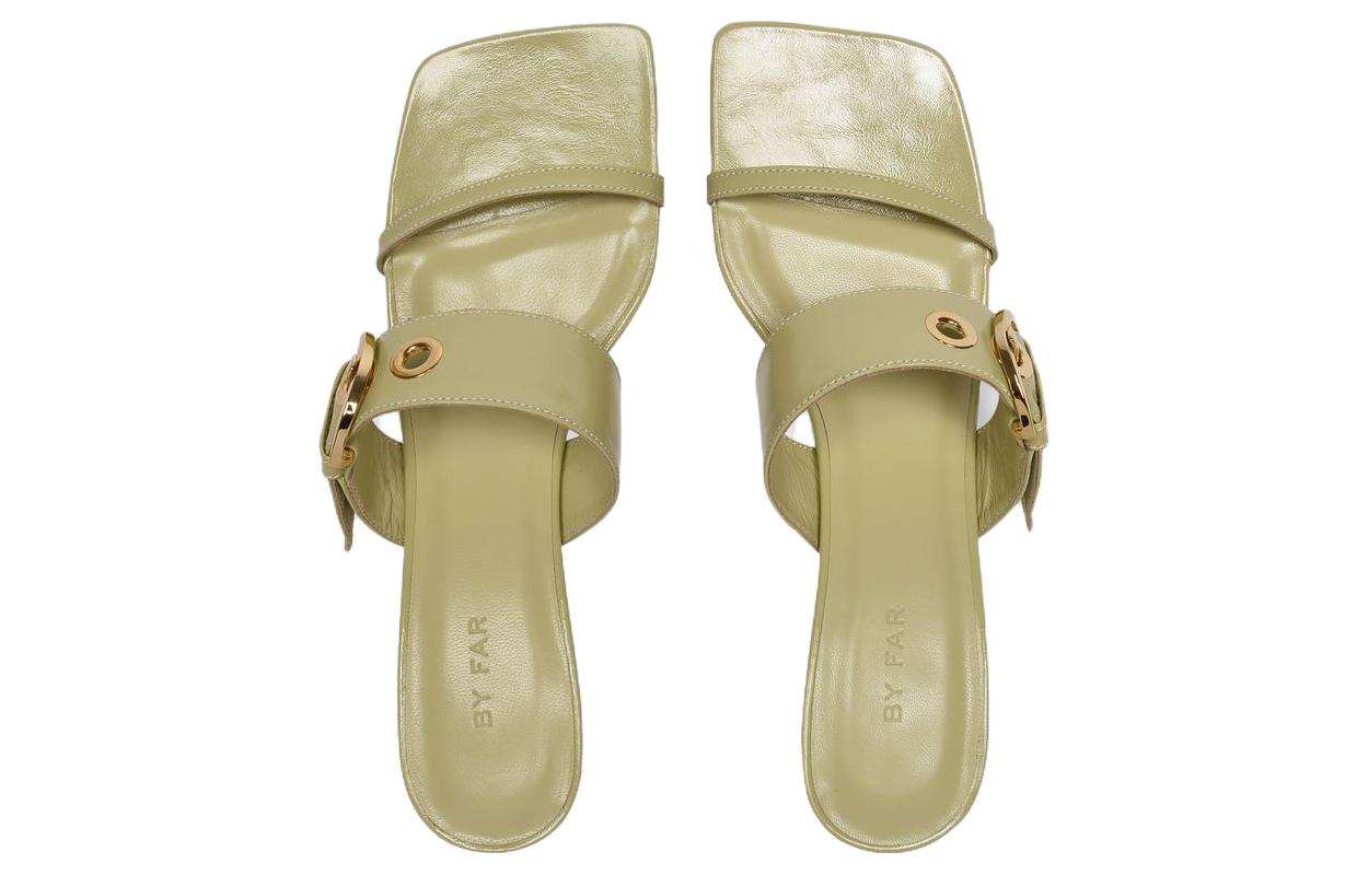(W) By Far Leather Slide Sandals 'Green CMFT' 圖 3