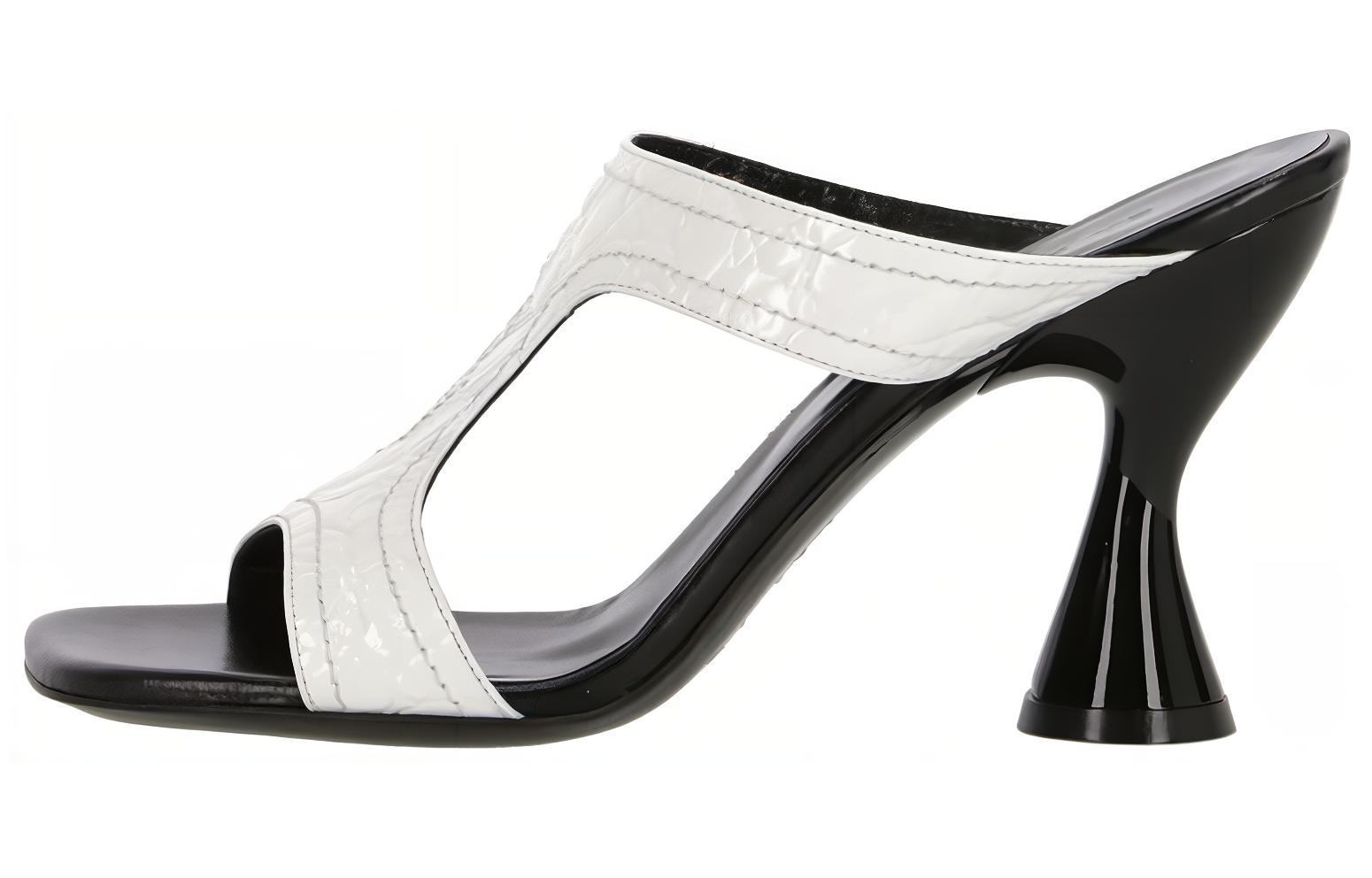 (Women) By Far Leather Square Toe Chunky Heel Mules 'White' 22SSNADOWCCE