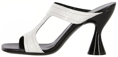 (Women) By Far Leather Square Toe Chunky Heel Mules 'White' 22SSNADOWCCE (Women) By Far Leather Square Toe Chunky Heel Mules 'White' 22SSNADOWCCE