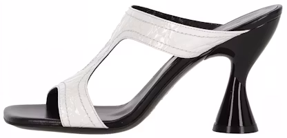 (Women) By Far Leather Square Toe Chunky Heel Mules 'White' 22SSNADOWCCE (Women) By Far Leather Square Toe Chunky Heel Mules 'White' 22SSNADOWCCE