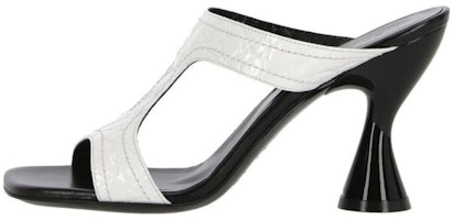 (Women) By Far Leather Square Toe Chunky Heel Mules 'White' 22SSNADOWCCE (Women) By Far Leather Square Toe Chunky Heel Mules 'White' 22SSNADOWCCE