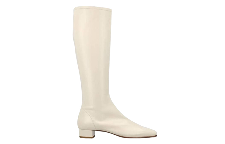 (W) By Far Leather Square Toe High-Top Boots 'White' 圖 2