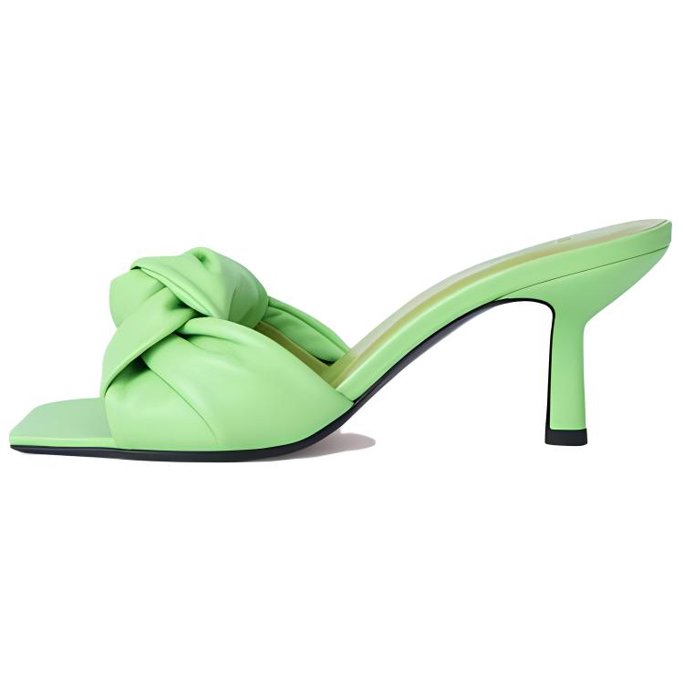 Buy (W) By Far Selipar Kulit Hujung Petak 'Hijau' 23CRLAMFRGNAP