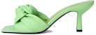 (Women) By Far Leather Square Toe Slide 'Green' 23CRLAMFRGNAP