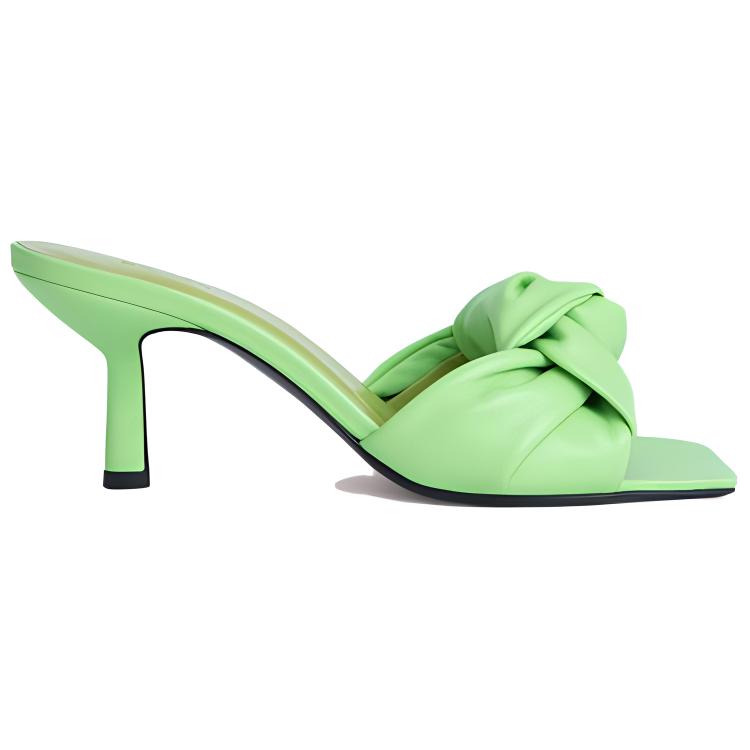 (W) By Far Leather Square Toe Slide 'Green' 圖 2