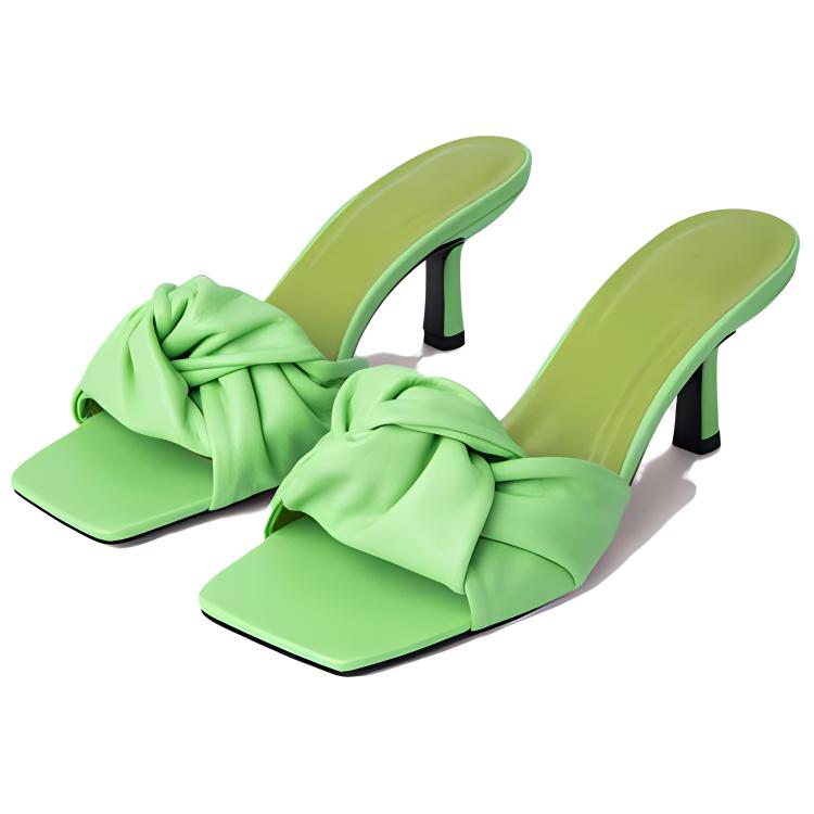 (W) By Far Leather Square Toe Slide 'Green' 圖 3